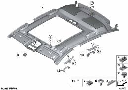 Pavillon diagram for BMW 6 Series G32 GT 630i