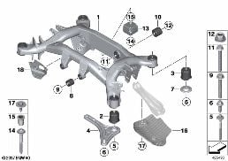 REAR AXLE CARRIER diagram for BMW X4 G02 30iX