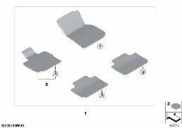 FLOOR MATS, VELOURS diagram for BMW X3 G01 30i