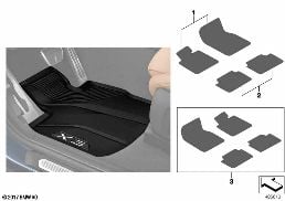 Всепогодные ножные коврики diagram for BMW X4 G02 LCI 20dX