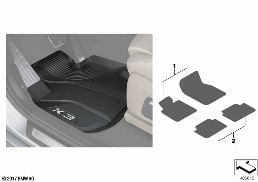 地板襯墊 diagram for BMW X3 G01 30iX