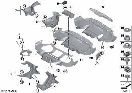 UNDERBODY PANELING, REAR diagram for BMW 5 Series G30 LCI 530d