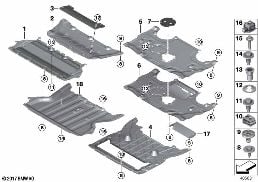 UNDERHOOD SHIELD diagram for BMW 5 Series G30 LCI 530d