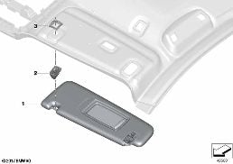 Pare-soleil diagram for BMW 6 Series G32 GT 630i