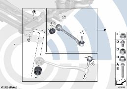 REPAIR KITS FOR SUSPENSION ARMS/STRUTS diagram for BMW X3 F25 35iX