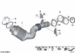 Καταλύτης κοντά στον κινητήρα diagram for BMW 3 Series F80 M3 M3