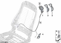 FRONT SEAT BACKREST UNLOCKING diagram for BMW 2 Series F23 LCI 218d