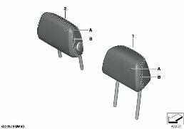 INDIVIDUAL HEADREST, LEATHER, REAR diagram for BMW 5 Series G30 530dX