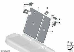 SEAT, REAR, BACKREST TRIM COVERS diagram for BMW X4 M F98 X4 M