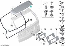 Montaj parçaları, bagaj kapağı diagram for BMW X5 E70 LCI 35dX