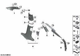 Revêtement A- / B- / C- / D-Montant diagram for BMW 6 Series G32 GT 630i