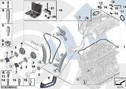 REPAIR KIT, EXPOSED TIMING CHAIN, TOP diagram for BMW 5 Series F10 LCI 528i