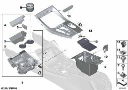 MOUNTING PARTS, CENTER CONSOLE diagram for BMW X3 G01 30i