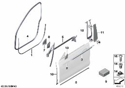 TRIM AND SEALS FOR DOOR, FRONT