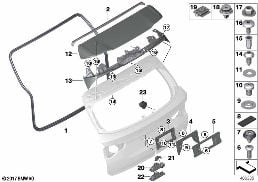 TRUNK LID, MOUNTING PARTS diagram for BMW X3 G01 30iX