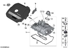CYLINDER HEAD COVER/MOUNTING PARTS diagram for BMW 2 Series F46 Gran Tourer 218i