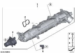 INTAKE MANIFOLD AGR WITH FLAP CONTROL diagram for BMW 5 Series F10 LCI M550dX