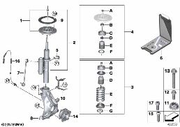 Pruž.jedn.př./nakláp.ložisko/ložis. kola diagram for BMW 4 Series F82 M4 M4 GTS