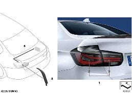 M PERFORMANCE TAIL LIGHTS diagram for BMW 3 Series F31 LCI 320d ed