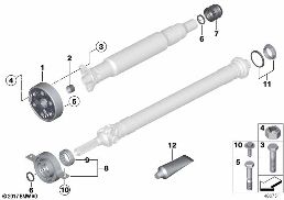 DRIVE SHAFT, SINGLE COMPONENTS diagram for BMW 5 Series F10 525d