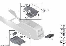 Bac de rangement console centrale diagram for BMW Rolls-Royce Phantom RR11 Phantom