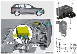 RELAY, ELECTRIC FAN MOTOR 850W K5 diagram for BMW X4 M F98 X4 M