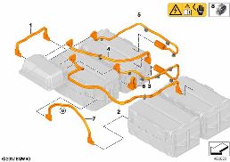 HIGH-VOLTAGE BATTERY HV CONNECTION LINE diagram for BMW 5 Series G38 530Le