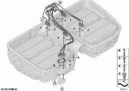 COOLER FOR HIGH-VOLTAGE BATTERY diagram for BMW 5 Series G38 530Le