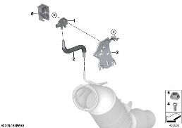 PETROL PARTICUL.FILTER SENS./MOUNT.PARTS diagram for BMW 3 Series F30 LCI 320i