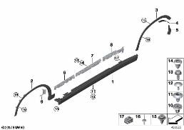 Mascherina sottoporta / passaruota diagram for BMW X2 F39 25iX