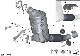 Katalysator/Dieselpartikelfilter diagram for BMW 2 Series F45 Active Tourer 218d