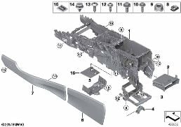MOUNT, CENTER CONSOLE diagram for BMW X5 M F85 X5 M