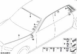 Enjoliveurs ext. / Grille de décor diagram for BMW Rolls-Royce Phantom RR11 Phantom