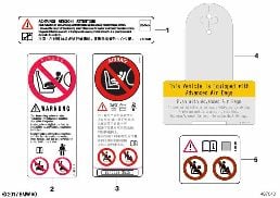 INSTRUCTION NOTICE, AIRBAG diagram for BMW 6 Series G32 GT 630dX
