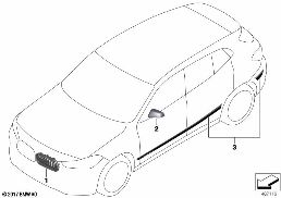 M PERFORMANCE AERODYNAMICS ACC.PARTS diagram for BMW X2 F39 18d