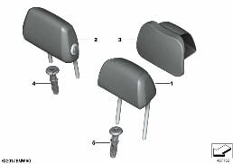 REAR SEAT HEAD RESTRAINT diagram for BMW 6 Series G32 GT 630d