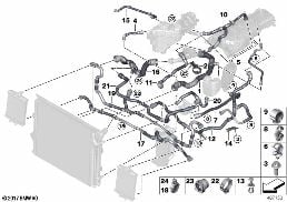 COOLING SYSTEM COOLANT HOSES diagram for BMW 1 Series F21 LCI M140i