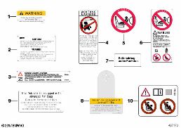 INSTRUCTION NOTICE, AIRBAG diagram for BMW 1 Series F21 LCI 118d