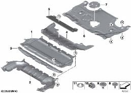 UNDERHOOD SHIELD diagram for BMW 8 Series G14 Convertible 840dX