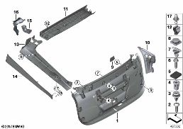 Revetement de couverture de coffre diagram for BMW 6 Series G32 GT 630i