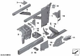 Passaruota/supporto motore diagram for BMW Rolls-Royce Phantom RR11 Phantom