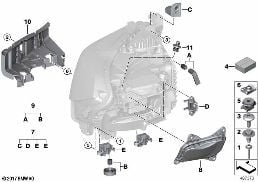 SINGLE COMPONENTS FOR HEADLIGHT diagram for BMW 2 Series F22 LCI 230i