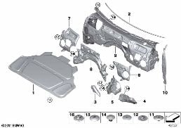 SOUND INSULATING FRONT diagram for BMW 3 Series G21 Touring LCI 320d