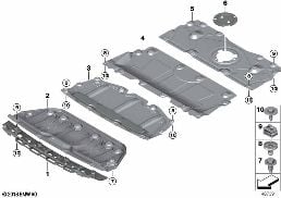UNDERHOOD SHIELD diagram for BMW 3 Series G20 Sedan 330d