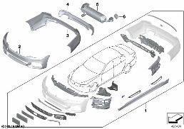 RETROFIT, M AERODYNAMIC KIT diagram for BMW 5 Series G30 530i