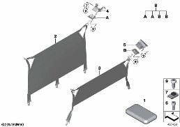 Rete divisoria / protez. ottica bagagli diagram for BMW X2 F39 25iX