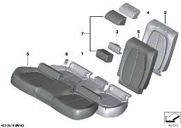 SEAT, REAR, UPHOLSTERY AND COVER diagram for BMW X2 F39 18dX
