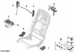 Banco traseiro, sist. eléc. e accion. diagram for BMW Rolls-Royce Cullinan RR31 Cullinan
