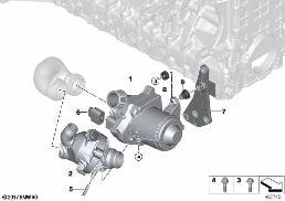 WATERPUMP - THERMOSTAT diagram for BMW 3 Series E92 LCI 330i