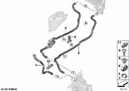 COOLANT HOSES FOR AUXILIARY HEATER diagram for BMW 7 Series G12 M760LiX